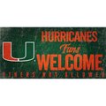 Fan Creations Miami Hurricanes Wood Sign Fans Welcome 12x6 7846014552